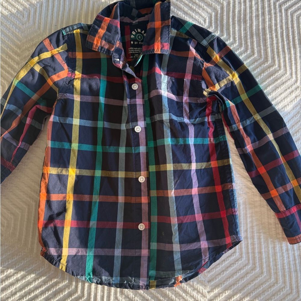 Primary Multicolor Plaid Button Down Shirt